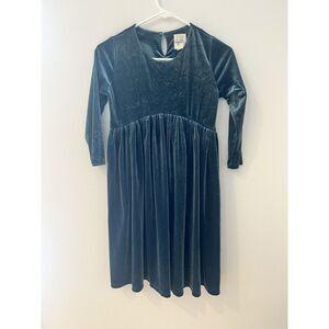 Vignette Youth 12 Velvet‎ Twirl Emerald Teal Girls Dress